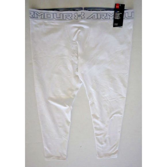 Under Armour 1320812 Men's Sz 4XL White/Steel UA Cold Gear Compression Leggings - Picture 1 of 5